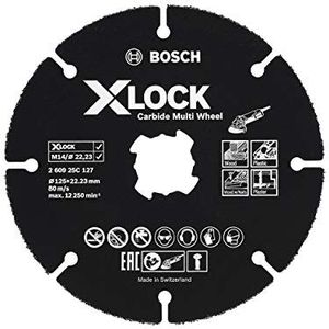 Bosch Professional Doorslijpschijf Carbide Multi Wheel (voor hout, kunststof, gipswanden, koperen leidingen, X-LOCK, Ø 125 mm, asgat Ø 22,23 mm, accessoire haakse slijper)