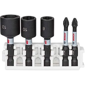 Bosch Accessories 5-delige Impact Control Schroefbit- en Doppenset (Pick and Click, accessoire slagschroevendraaier)