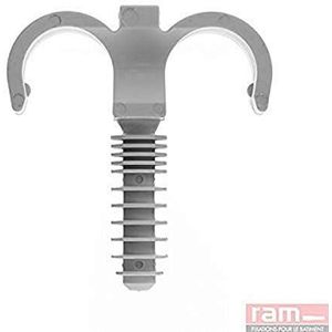 Ramclip, dubbel, 16 mm, grijs, emmer met 100 stuks