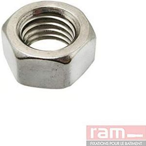 Ram wartelmoer van roestvrij staal, 6 mm, grijs, 200 stuks