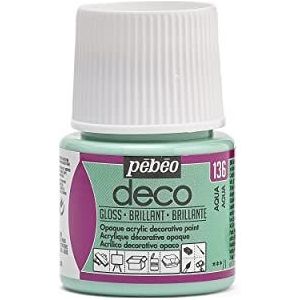 Pébéo Deco 092136 verf, briljant aquamarijn, 1 flesje van 45 ml