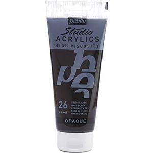 Pébéo 837026 Studio acryl tube zwart de Mars 100 ml