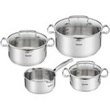 Tefal Duetto+ RVS Kookset - 4 Delig - Inclusief Steelpan en Kookpannen