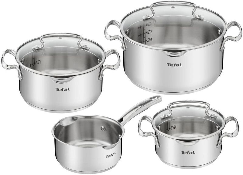 Tefal Duetto+ RVS Kookset - 4 Delig - Inclusief Steelpan en Kookpannen