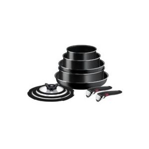 Tefal L1599143 Ingenio Easy On 10-delige set, stapelbaar, antiaanbaklaag, warmte-indicator, diffusiebodem, gezond koken, veilig kookgerei, gemaakt in Frankrijk