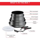 Tefal - Ingenio Daily Chef - Pannenset 10-delig - Grijs - Antiaanbaklaag