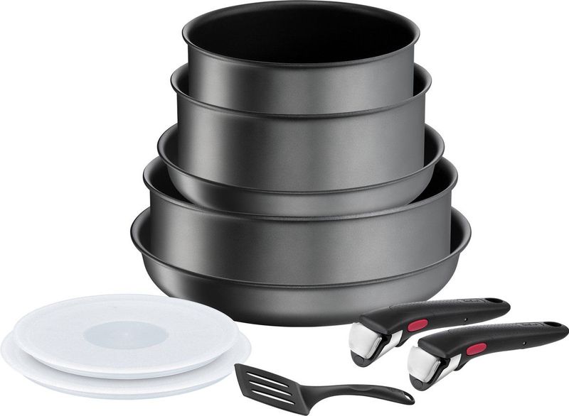 Tefal - Ingenio Daily Chef - Pannenset 10-delig - Grijs - Antiaanbaklaag