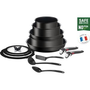 Tefal - Ingenio - Pannenset - Zwart - Aluminium - Inclusief 3 Keukengerei