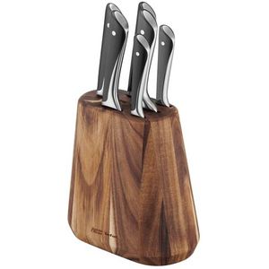 Jamie Oliver - 6-delige Messenset - Roestvrij Staal - Houten Messenblok