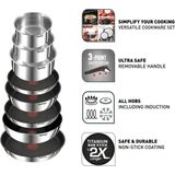 Tefal Ingenio Emotion ON Pannenset - 20-delig - Geschikt voor alle warmtebronnen - Pannenset Inductie - RVS - PFOA Vrij