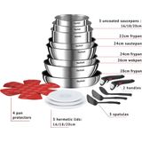 Tefal Ingenio Emotion ON Pannenset - 20-delig - Geschikt voor alle warmtebronnen - Pannenset Inductie - RVS - PFOA Vrij