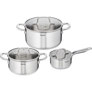 Tefal H816S6 Infinite 6-delige pannenset steelpan 16 cm, kookpannen 20/24 cm