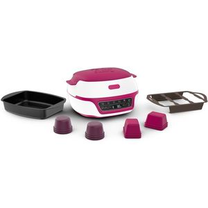 Tefal Intelligente taartmachine, 5 automatische programma's, 1 handmatige modus, 12 mini-taartvormen, 1 grote vorm, compatibel met CreaBake, Cake Factory Délices KD810112