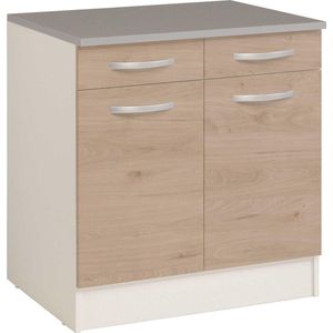 Onderkast Eko 80cm 2 deuren & 2 lades - eik