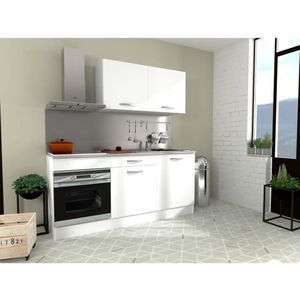 Complete keuken OSLO - L 180 cm - Blanco mat - Inclusief werkblad