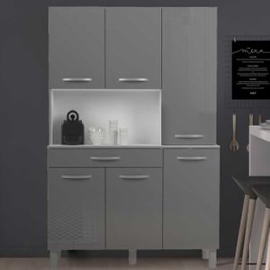 FirFurd Keukenkast, wit, 120 cm, dressoir voor eetkamer, keuken, buffetkast, keukencommode met 2 deuren en laden, wijnkast, hout, opbergkast, 120 x 40 x 87 cm