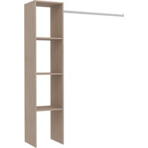 Kledingkast Botan A - 138cm, 3 legplanken & 1 kledingroede - eik