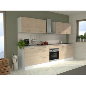 Complete keuken OSLO - L 300 cm - Eiken decor - Worktop inbegrepen