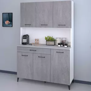 SogesHome Keukenkast, hoge kast, keukenbuffet, vitrinekast