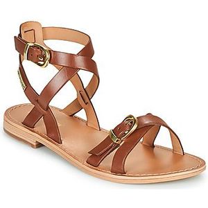 Platte sandalen in leer Hepana LES TROPEZIENNES PAR M BELARBI. Leer materiaal. Maten 36. Kastanje kleur