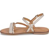 Sandalen - BATRESSE - Effen en Gevlochten Bandjes - Rundleer - Verstelbare Gesp