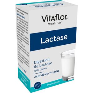 Vitaflor - Lactase - 60 Tabletten - Voor Lactose-intolerantie - Zet Lactose Om in Glucose en Galactose