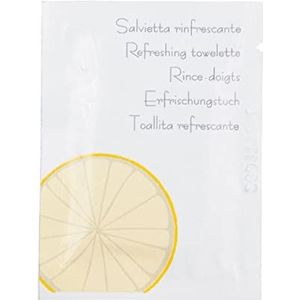Fackelmann 3652250 15 stuks vingerspoelingen, vingerspoeling, verse doekje, vingerspoeling, citroen, papier, aluminium, wit, 2 ml