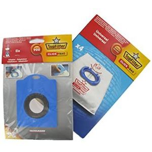 Top Filter Stofzuigerzakken Universeel met Adapter Click Bag voor Elio Stofzuiger, 4 stuks