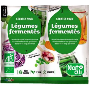 Nat-Ali - Fermenten voor Groenten - Gevriesdroogde Fermenten - Inhoud 1 Sachet voor 2 Kilo Groenten