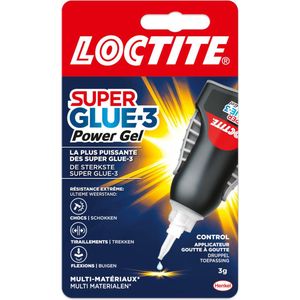Loctite Super Glue-3 Power Gel Control - directe lijm met gecontroleerde doorstroming, universele lijm voor de meeste materialen - gellijm in een schokabsorberende fles