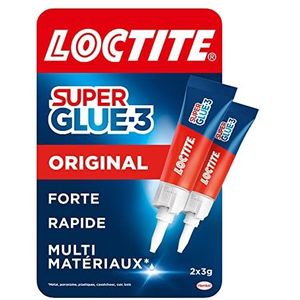 Loctite Super Glue-3 Original, sterke en duurzame lijm, vloeibare lijm, alle materialen, sneldrogend, 2 tubes 3 g
