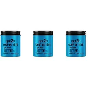 Schwarzkopf - Got2b - Styling-gel voor haar - haarstyling voor heren - hoofdslag - vezelgel - normale fixatie - rommelige styling - pot 100 ml (3 stuks)