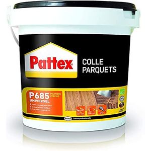 PATTEX Parketlijm P685 - polymeerlijm voor alle soorten parket en bladlengte - geschikt voor verwarmde vloeren, zorgt voor een sterke en duurzame elastische hechting - emmer 7 kg