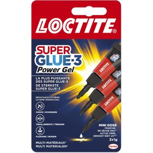 Loctite Secondelijm Super Glue-3 Power Gel Mini-dose 3x1gr | Tape & lijm