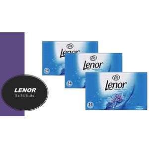 Lenor Droogtrommeldoekjes Aprilfris - 3 x 34 Doekjes