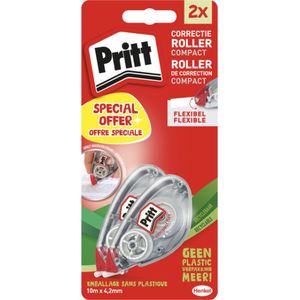 Pritt Compact Roller Flex 2e 1/2 prijs | 4,2 mm x 10 m Blistercard | Kantoor & School Correctieroller.