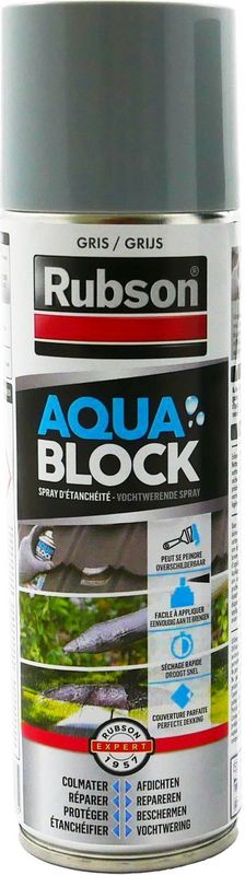 Rubson Anti - Infiltratie Spray 300ml Grijs | Coating Isolatie Spray Grijs | Overschilderbaar Repair Coating Spray | Universele Toepassing | Vloeibaar Rubber seal | Rubber spray & Rubber coating.