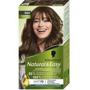 Schwarzkopf - Natural & Easy – permanente haarkleuring – olijfolie en lavendelextract – 92% ingrediënten van natuurlijke oorsprong – lichtbruin 564