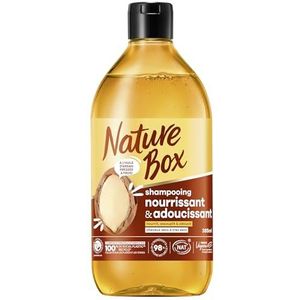 Nature Box Shampoo voor dagelijks gebruik, droog tot zeer droog haar, veganistische shampoo met koudgeperste arganolie, voedt, maakt zacht en verzacht – 98% ingrediënten van natuurlijke oorsprong –