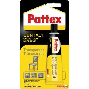 Contactlijm Pattex transparant tube 50gram op blister | 12 stuks