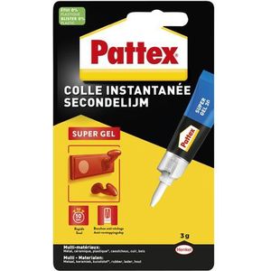 Secondelijm Pattex super gel tube 3gram op blister | 12 stuks
