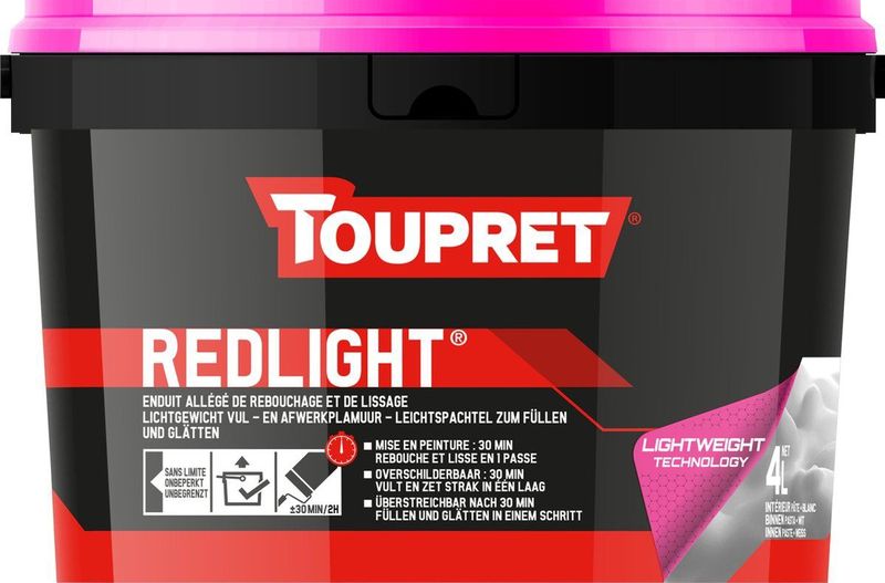 Toupret - Redlight - Vulmiddel - Lichtgewicht - Binnen - Voor Manuele Toepassing