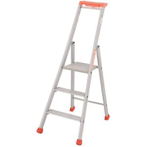 AVOID Huishoudtrap Keukentrap Opstapkrukje Inklapbare Trapladder 4 Treden Wit Veilig Stabiel Met Brede Anti Slip Poten 3445043632