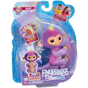 FINGERLINGS - Magic Moods Elise – Elise om je vinger – elektronisch pluche dier voor kinderen vanaf 5 jaar – interactieve aap 70 geluiden en grappige reacties – cadeau-idee – batterijen inbegrepen