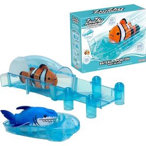 ZHU ZHU AQUARIUM - Accessoireset voor boot en ponton voor interactieve pluche dieren - Voor kinderen vanaf 4 jaar - Mini-onderwateruniversum met startbord en boot - Geen water nodig - Lansay