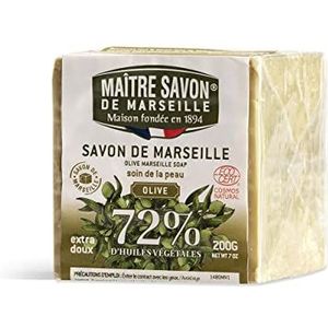 Maître Savon de Marseille, huidverzorging, olijfolie zeep 200 g, COSMOS gecertificeerd
