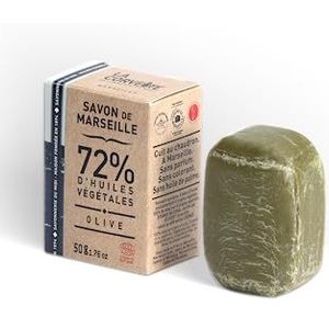 La Corvette – Marseille Zeepsteen Olive – 50g – 100% Natuurlijk – Zonder Palmolie – Hypoallergeen – Ecocert Gecertificeerd – Kartonnen Doosje