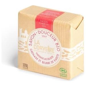 La Corvette - Biologische Karité & Granaatappel Zeep 100g - Douceur Bio - COSMOS ORGANIC - Voedende & zachte verzorging voor alle huidtypes