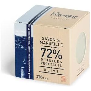 La Corvette – Savon de Marseille Olive – 300g Blok in Doosje – 100% Natuurlijk – Ecocert Gecontroleerd – Zonder Palmolie – Hypoallergeen