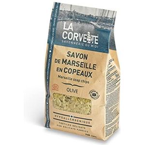 La Corvette Marseille zeep in chips, olijf, 750 g